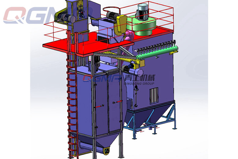 吊钩式抛丸机的事情程序